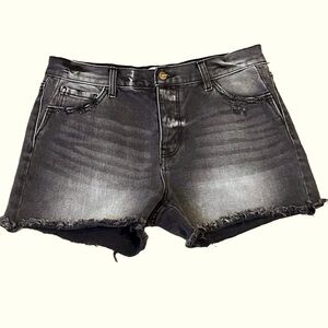 BOHME black denim cutoff shorts distressed size 29